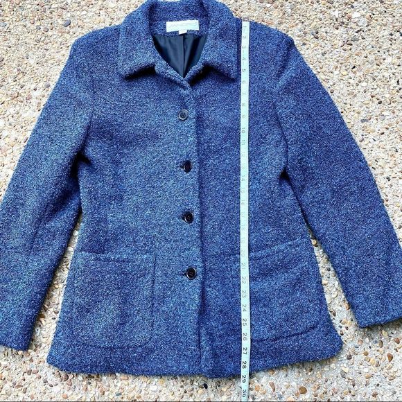 Sandro Blue Lined Mid-Length Winter Coat Size M - Picture 3 of 10